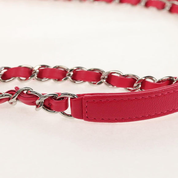 CHANEL Matelasse 25 Chain Shoulder Bag Pile Pink Silver CC Auth 142100SM