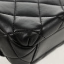 CHANEL Mini Matelasse Chain Shoulder Bag Lamb Skin Black Gold CC Auth 142102SM-14