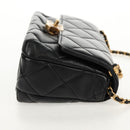CHANEL Mini Matelasse Chain Shoulder Bag Lamb Skin Black Gold CC Auth 142102SM-6