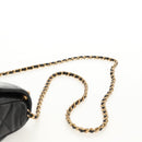 CHANEL Mini Matelasse Chain Shoulder Bag Lamb Skin Black Gold CC Auth 142102SM-9