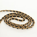CHANEL Mini Matelasse Chain Shoulder Bag Lamb Skin Black Gold CC Auth 142102SM-10