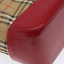 BURBERRY Nova Check Tote Bag Canvas Beige Gold Auth 142111-14