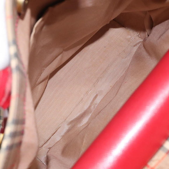 BURBERRY Nova Check Tote Bag Canvas Beige Gold Auth 142111