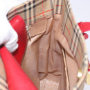 BURBERRY Nova Check Tote Bag Canvas Beige Gold Auth 142111-18