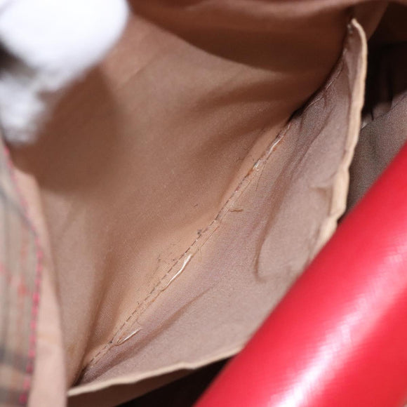 BURBERRY Nova Check Tote Bag Canvas Beige Gold Auth 142111