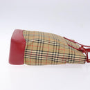 BURBERRY Nova Check Tote Bag Canvas Beige Gold Auth 142111-3