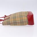 BURBERRY Nova Check Tote Bag Canvas Beige Gold Auth 142111-4