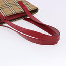 BURBERRY Nova Check Tote Bag Canvas Beige Gold Auth 142111-7