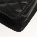 BALLY Chain Shoulder Bag Leather Black Gold Auth 142113-10