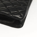 BALLY Chain Shoulder Bag Leather Black Gold Auth 142113-12