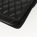 BALLY Chain Shoulder Bag Leather Black Gold Auth 142113-13