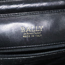 BALLY Chain Shoulder Bag Leather Black Gold Auth 142113-16