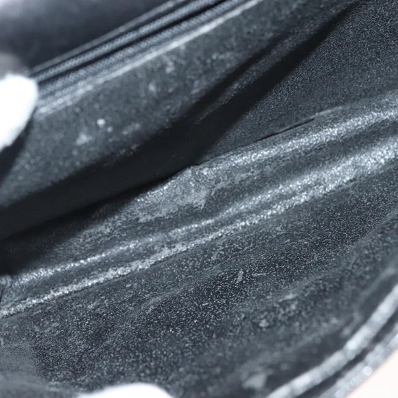 BALLY Chain Shoulder Bag Leather Black Gold Auth 142113