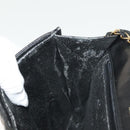 BALLY Chain Shoulder Bag Leather Black Gold Auth 142113-19