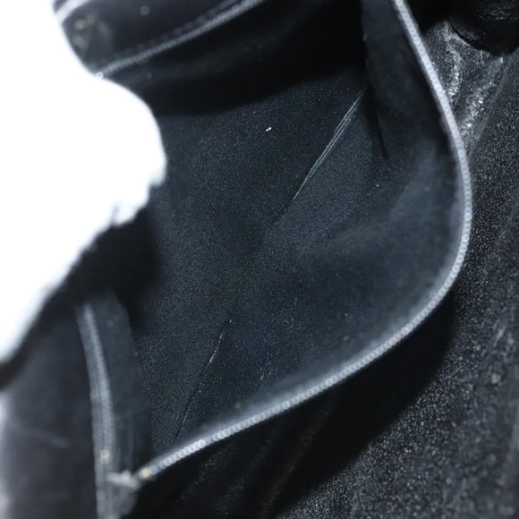 BALLY Chain Shoulder Bag Leather Black Gold Auth 142113