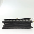 BALLY Chain Shoulder Bag Leather Black Gold Auth 142113-9