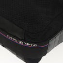 CHANEL Sports Shoulder Bag Canvas Black Silver CC Auth 142114-9