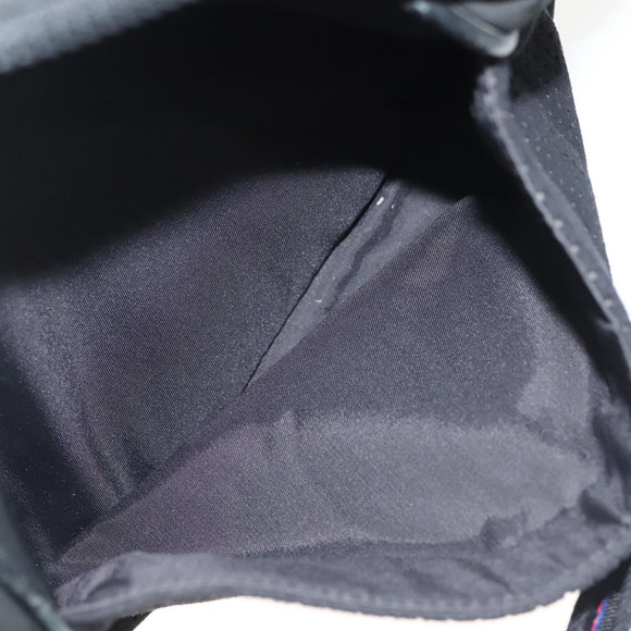 CHANEL Sports Shoulder Bag Canvas Black Silver CC Auth 142114