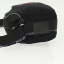 CHANEL Sports Shoulder Bag Canvas Black Silver CC Auth 142114-4