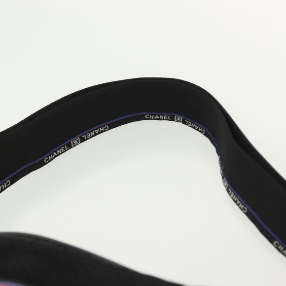 CHANEL Sports Shoulder Bag Canvas Black Silver CC Auth 142114