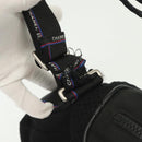 CHANEL Sports Shoulder Bag Canvas Black Silver CC Auth 142114-8