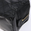 CHANEL Matelasse Pouch Leather Black Gold CC Auth 142115-8