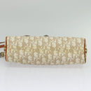 Christian Dior Trotter Canvas Romantic Shoulder Bag PVC Beige Silver Auth 142116-10