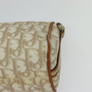Christian Dior Trotter Canvas Romantic Shoulder Bag PVC Beige Silver Auth 142116-15