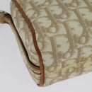 Christian Dior Trotter Canvas Romantic Shoulder Bag PVC Beige Silver Auth 142116-16