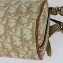 Christian Dior Trotter Canvas Romantic Shoulder Bag PVC Beige Silver Auth 142116-17