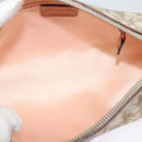 Christian Dior Trotter Canvas Romantic Shoulder Bag PVC Beige Silver Auth 142116-17