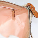Christian Dior Trotter Canvas Romantic Shoulder Bag PVC Beige Silver Auth 142116-19
