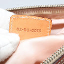 Christian Dior Trotter Canvas Romantic Shoulder Bag PVC Beige Silver Auth 142116-21