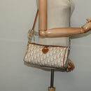 Christian Dior Trotter Canvas Romantic Shoulder Bag PVC Beige Silver Auth 142116-22