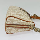 Christian Dior Trotter Canvas Romantic Shoulder Bag PVC Beige Silver Auth 142116-5