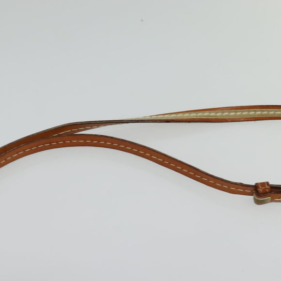 Christian Dior Trotter Canvas Romantic Shoulder Bag PVC Beige Silver Auth 142116