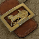 CELINE Macadam Canvas Shoulder Bag PVC Beige Gold Auth 142119-17