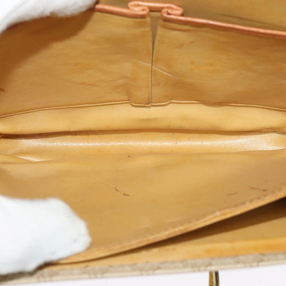 CELINE Macadam Canvas Shoulder Bag PVC Beige Gold Auth 142119