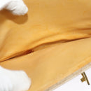 CELINE Macadam Canvas Shoulder Bag PVC Beige Gold Auth 142119-22