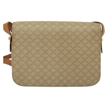CELINE Macadam Canvas Shoulder Bag PVC Beige Gold Auth 142119 - 0