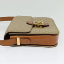 CELINE Macadam Canvas Shoulder Bag PVC Beige Gold Auth 142119-3