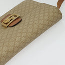 CELINE Macadam Canvas Shoulder Bag PVC Beige Gold Auth 142119-6