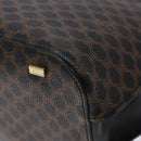 CELINE Macadam Canvas Hand Bag PVC Leather Black Gold Auth 142120-16