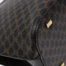 CELINE Macadam Canvas Hand Bag PVC Leather Black Gold Auth 142120-17