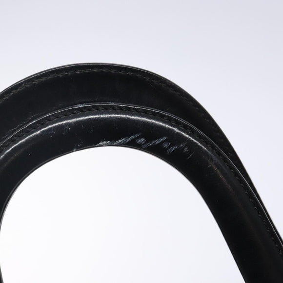 CELINE Macadam Canvas Hand Bag PVC Leather Black Gold Auth 142120