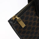 CELINE Macadam Canvas Hand Bag PVC Leather Black Gold Auth 142120-19