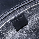 CELINE Macadam Canvas Hand Bag PVC Leather Black Gold Auth 142120-20