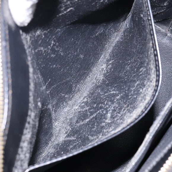 CELINE Macadam Canvas Hand Bag PVC Leather Black Gold Auth 142120