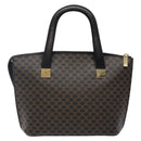 CELINE Macadam Canvas Hand Bag PVC Leather Black Gold Auth 142120-2