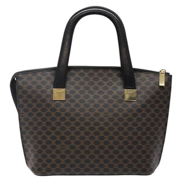 CELINE Macadam Canvas Hand Bag PVC Leather Black Gold Auth 142120 - 0